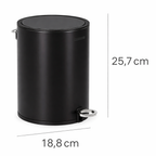 Badezimmer Mülleimer 3L - Schwarz