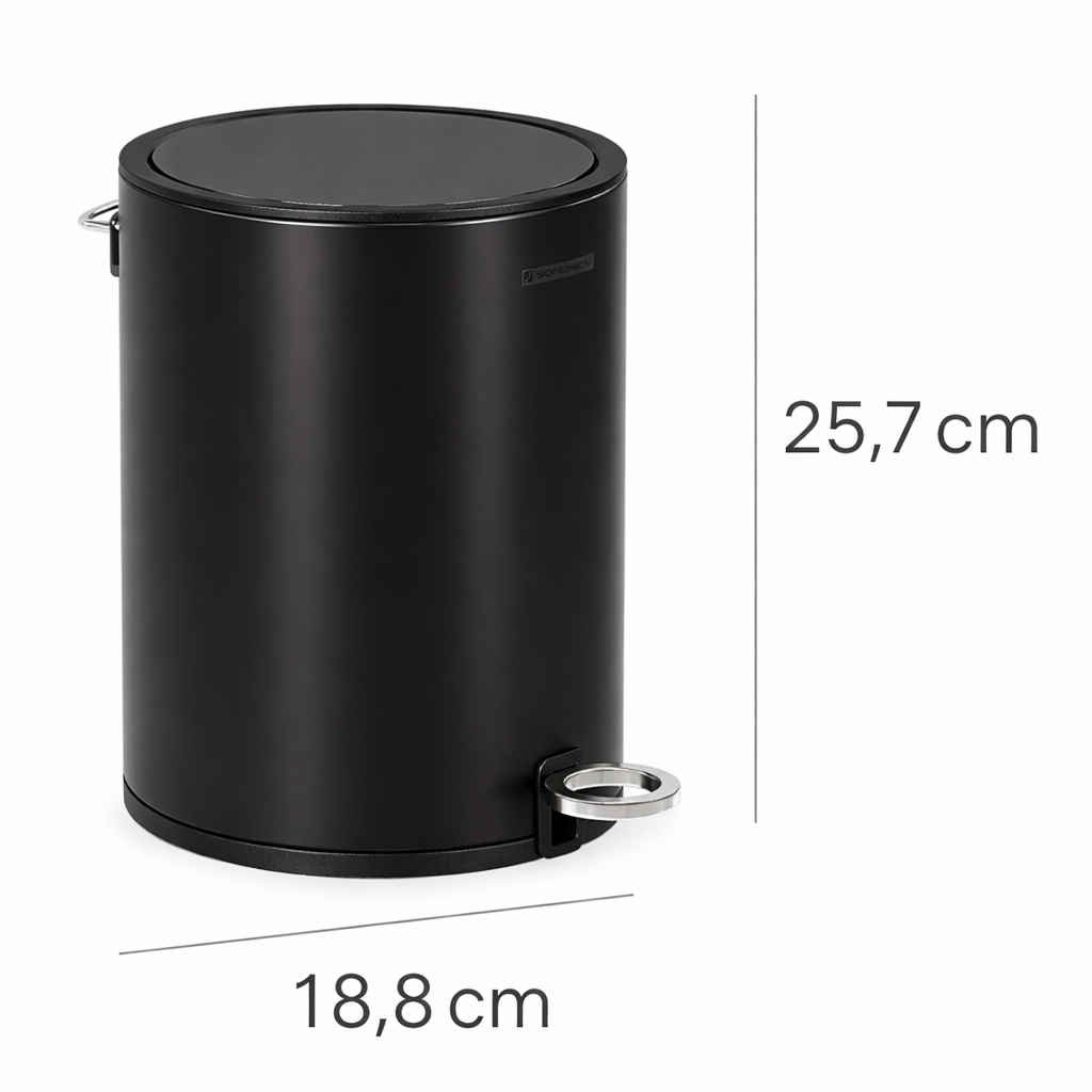 Badezimmer Mülleimer 3L - Schwarz