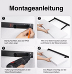 Schwebendes Wandregal - Schwarz