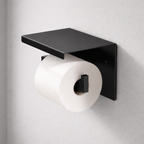 Toilettenpapierhalter mit Ablage - Edelstahl Schwarz